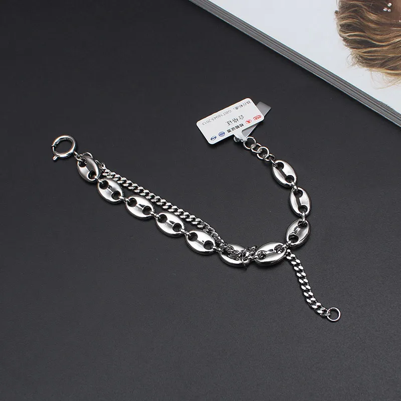 

2021 New Round Pig Nose Bracelets For Women High Quality Copper Link Chain For Couples Jewelry