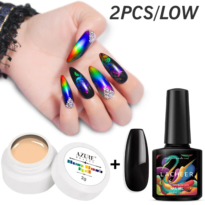 Azure Beauty хамелеон набор гель лаков для ногтей термохромовая жидкость отмачиваемый