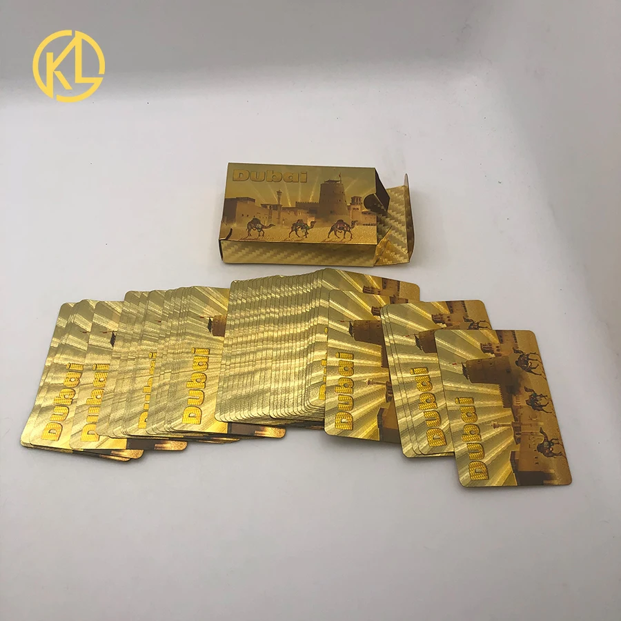 Уникальный дизайн 24K золото Посеребренная мозаика доллар США Дубай дизайн игральные карты покер с сертификатом для подарков игры палинг