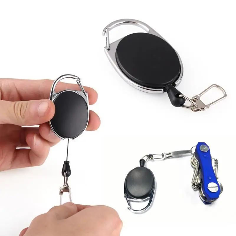

1 шт. выдвижной брелок для ключей держатель для катушки для ловли нахлыстом Ретрактор Zinger с быстроразъемным пружинным зажимом рыболовные ак...