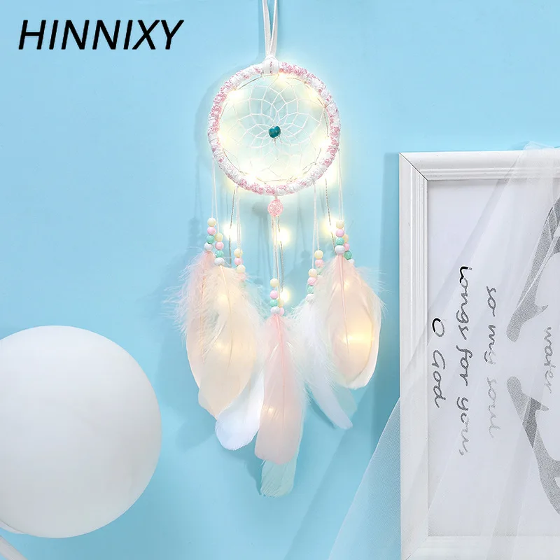 Hinnixy Ловец снов ночные светильники для девочек Декор спальни Подвесная лампа