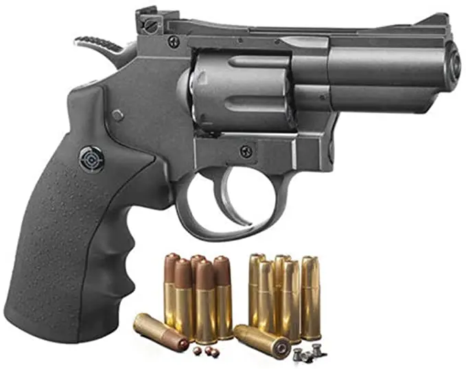 

Crosman SNR357 .177-Caliber Pellet/4.5 MM BB airsoft armas de metal CO2-Powered Snub Nose Revolver, Black Metal wall sign