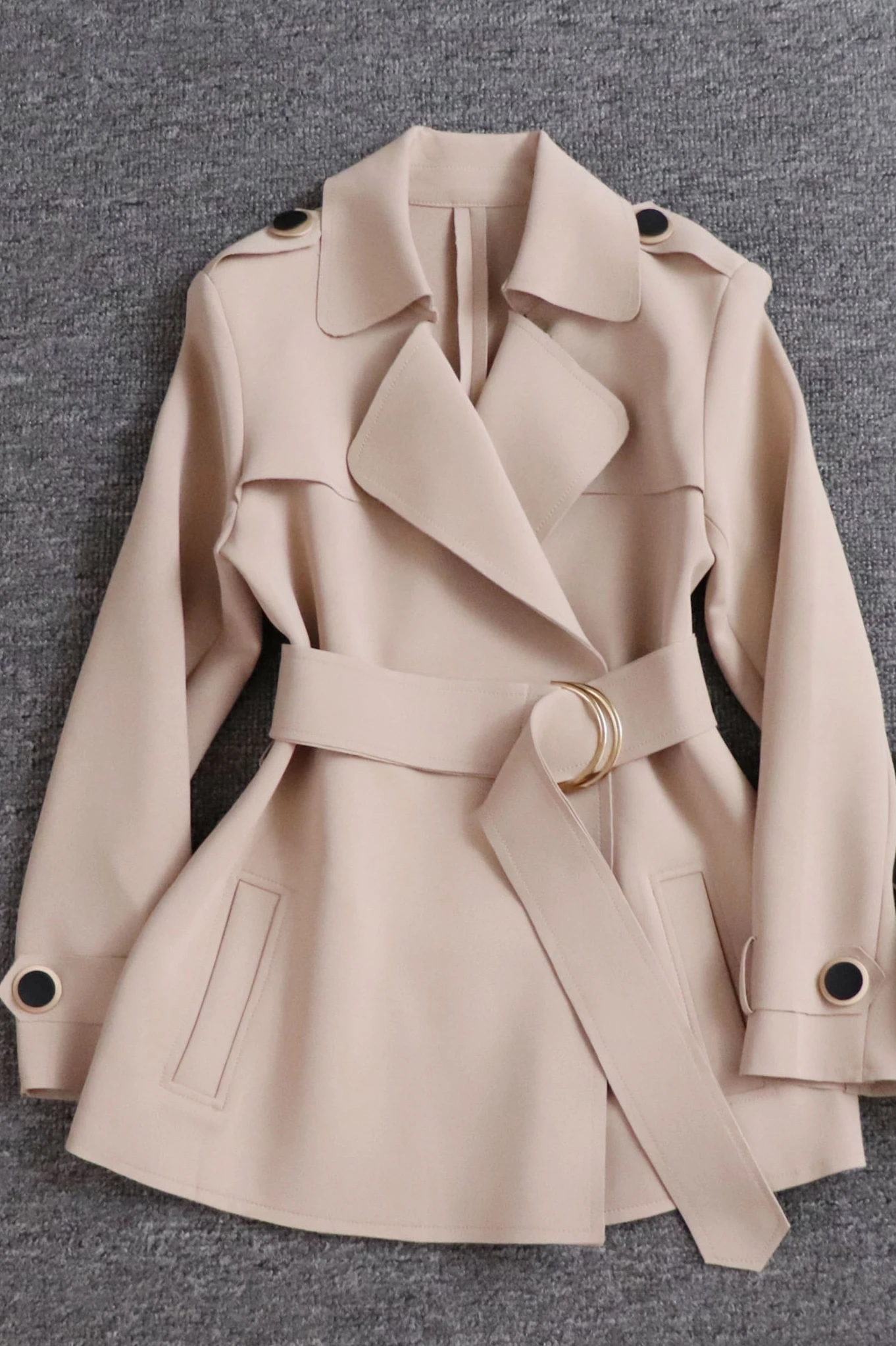 

2021 spring and autumn new suit women Korean style loose lace mid-length windbreaker jacket