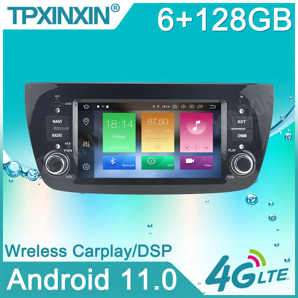 Автомагнитола на Android 11 6 ГБ + 128 Гб без DVD-проигрывателя мультимедийная магнитола