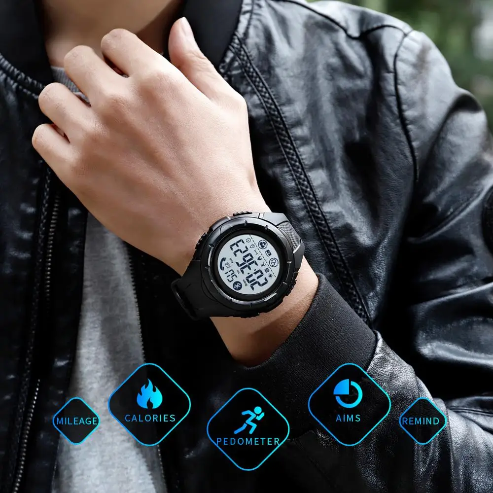 

Men's Sport Digital Smart Watch Luxury Brand SKMEI Smart Bracelet APP Remind Sleep Monitor Smartwatch For Men Bluetooth Watches