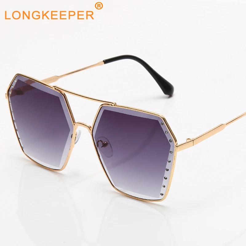 

Декоративные очки LongKeeper 2021 для женщин и мужчин, роскошные брендовые солнцезащитные очки, женские очки в металлической оправе, очки для вожд...