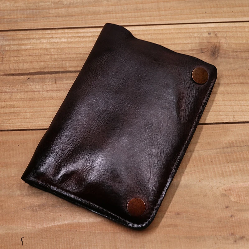 Genuine Leather Wallet For Men Male Women Vintage Short Bifold Purse Carteira Masculina With Card Holder Zipper Coin Pocket Bag