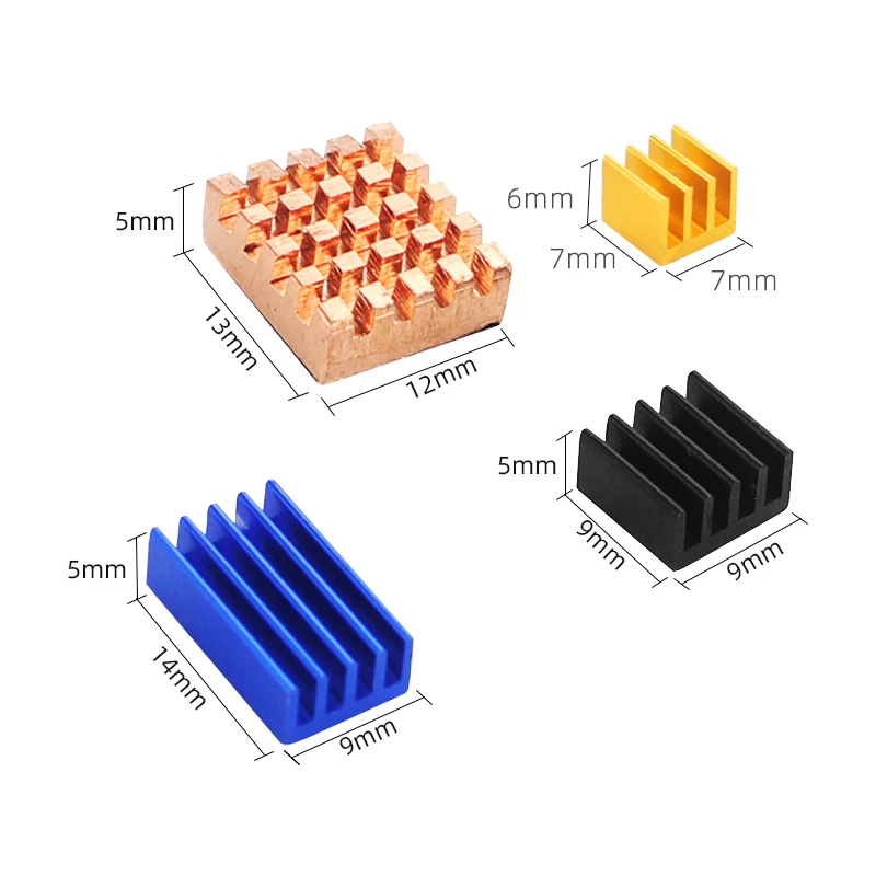 Raspberry Pi 4 Model B 4pcs Aluminum Heat Sink Silver Black Gold Blue Multicolor Cooling Radiator kit for RPi 4B | Компьютеры и офис