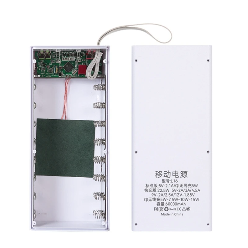18650 Batteries Standard Container Detachable Power Bank Holder Case 16 Slot DIY Tools |