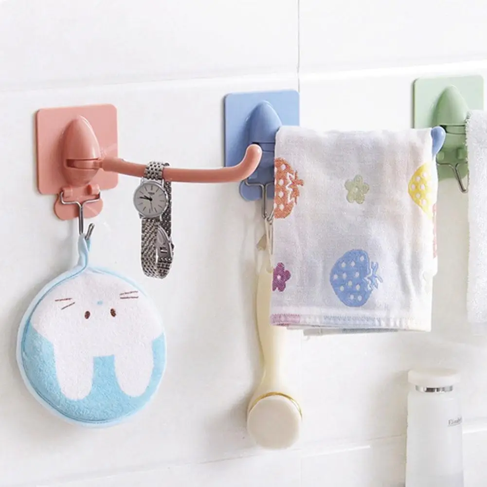 Studyset 2 шт. вращающийся гвозди Бесплатный настенный держатель для полотенец клей