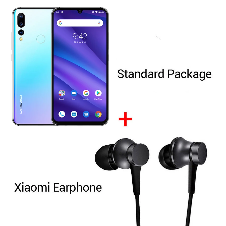 Crystal N Earphone Global Version UMIDIGI A5 PRO Android 9.0 Octa Core 6.3'' FHD+ Waterdrop 16MP Triple Camera 4150mAh 4GB RAM 4G Mobile Phone - Цвет: Crystal N Earphone