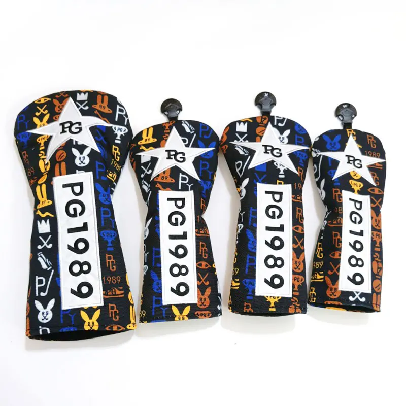 

PG Golf Club #1 #3 #5 деревянные головные уборы для водителя, яркая детская головка, комплект защитных чехлов, аксессуары для гольфа