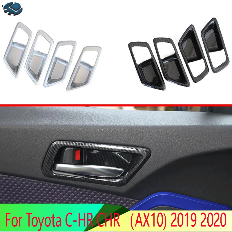 

For Toyota C-HR CHR (AX10) 2019 2020 Car Accessories ABS Chrome Inner Door Handle Cover Catch Bowl Trim Insert Bezel