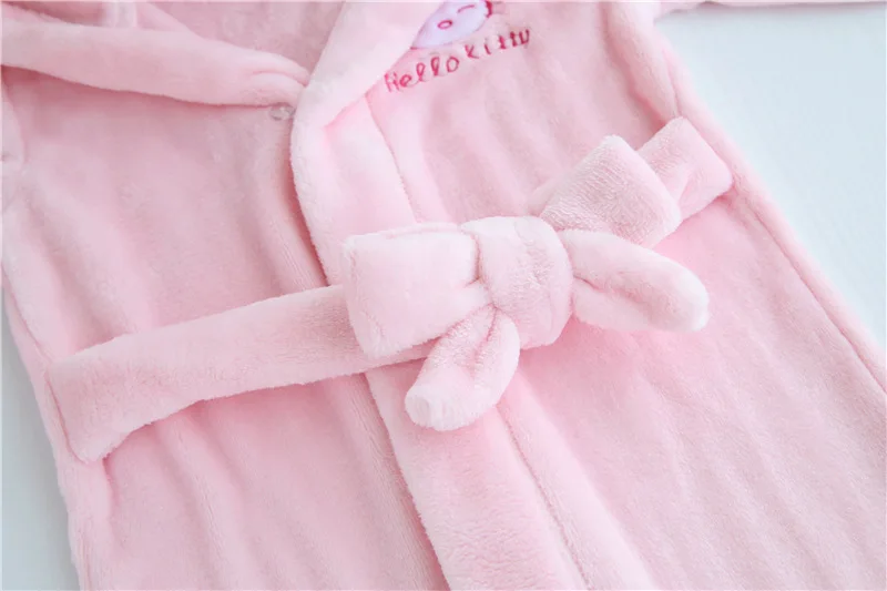 Женский банный халат для девочек одежда мамы и дочки фланелевый розовый с