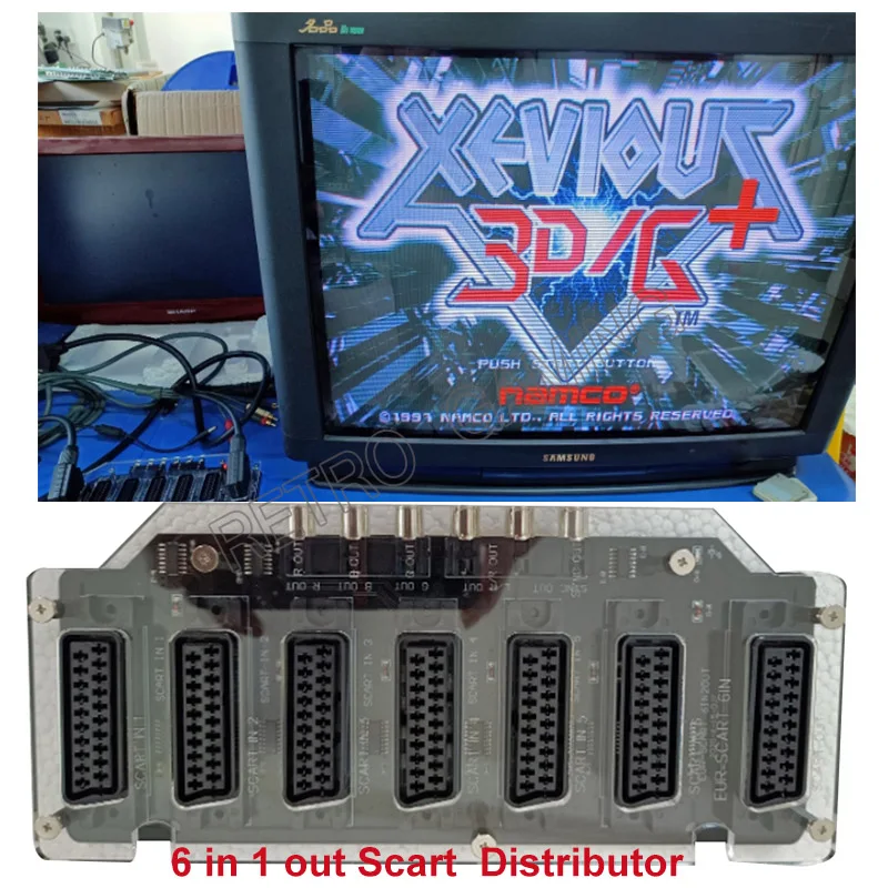 Евро мини SCART дистрибьютор конвертер видео 6 вход 1 выход Авто адаптер