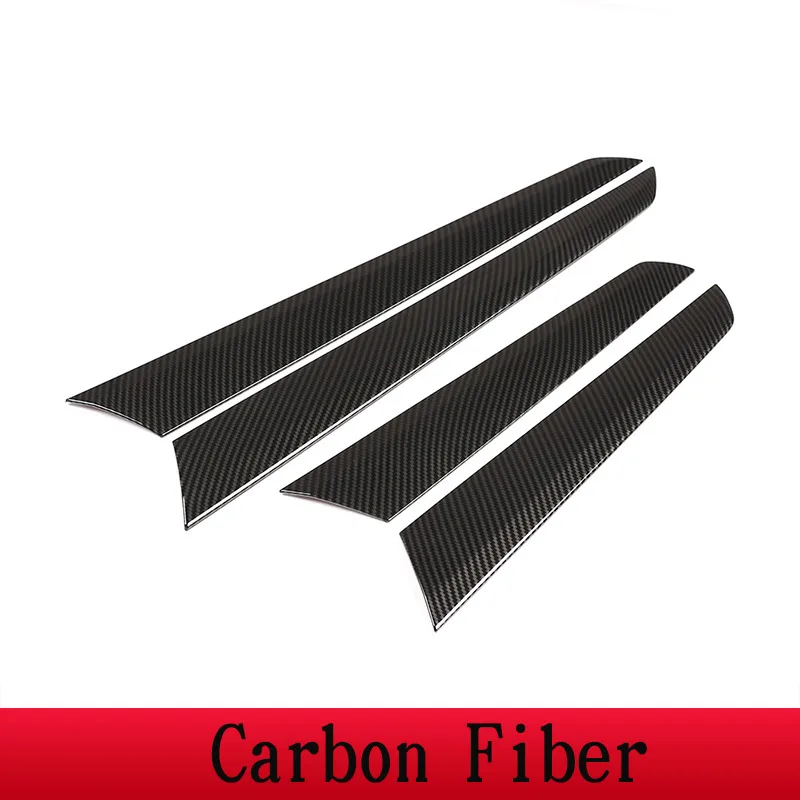 Carbon Fiber Для Mercedes Benz C Class W204 C180 C200 2009- декоративная панель для межкомнатной двери автомобиля, аксессуары для отделки 4 шт - Название цвета: Carbon Fiber