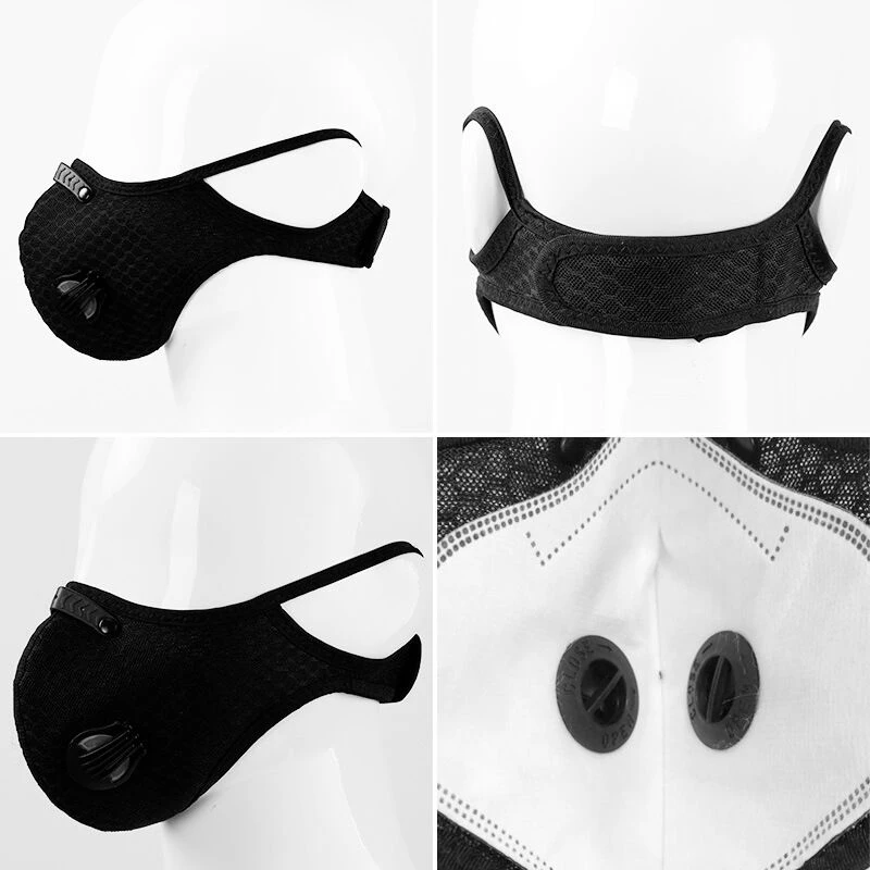 Cycling Face Mask Active Carbon With Filter Dust Breathing Valve Anti-Pollution Running Protective DropShipping7 | Спорт и