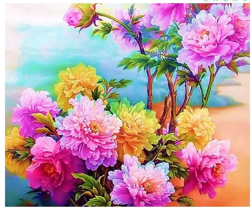 Полная круглая Алмазная мозаика пион цветы алмазная живопись искусство стразы