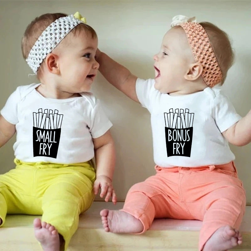 

Funny Twins Baby Pregnancy Announcement Gender Reveal Bodysuits Baby Shower Gift Newborn Boys Girls Twin Playsuit Drop Ship