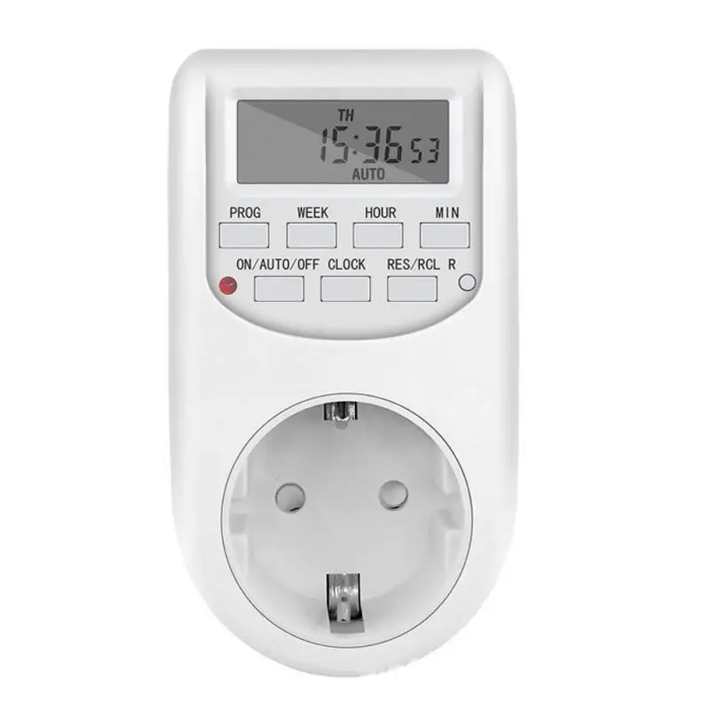 

European Digital Timing Switch EU Plug Kitchen Timer Outlet 220V 50HZ 10A 7 Day 12/24 Hour Programmable Timing Socket