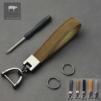 top layer cowhide car keychain horseshoe buckle for all car remote keys all car key accessories gift and home key housekeeper