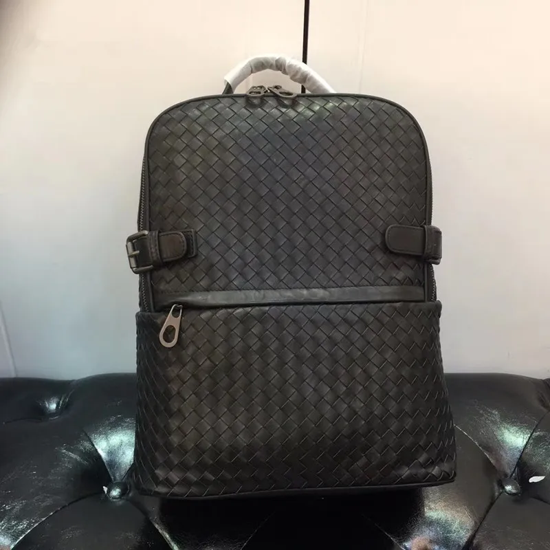 Kaisilidi Двухуровневая кожаная тканая дорожная сумка верхний слой кожаный рюкзак