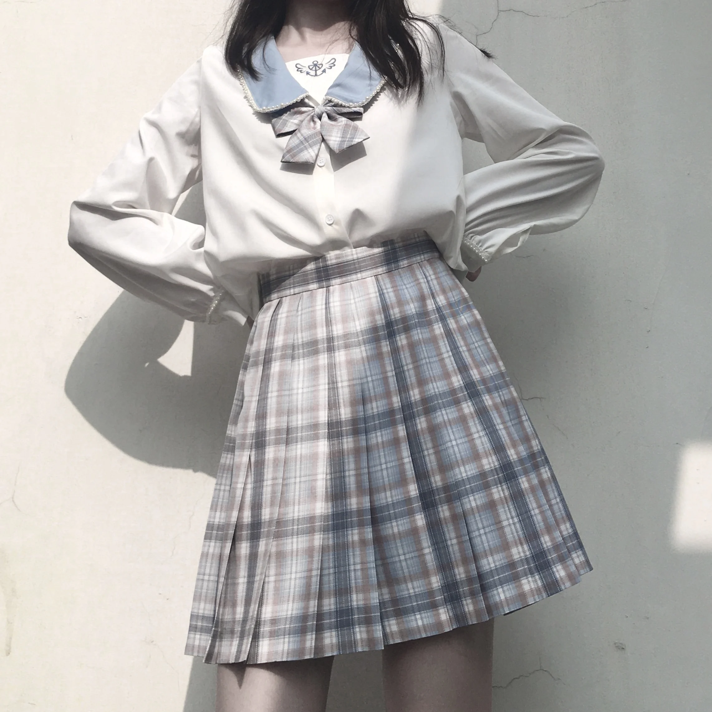Японская школьная форма рубашки с матросским воротником JK топы белые блузки