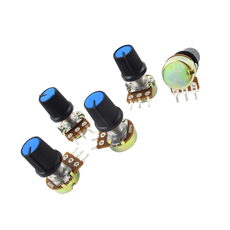 B500K 500K Ohm 3 Terminals Rotary Audio B Type Potentiometer 5Pcs | Дом и сад