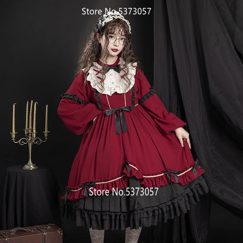 Платье в японском стиле Лолита платье с бантом викторианском для кавайных