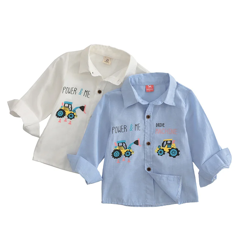 Весна Осень 2020 новая детская хлопковая рубашка с длинными рукавами для мальчиков