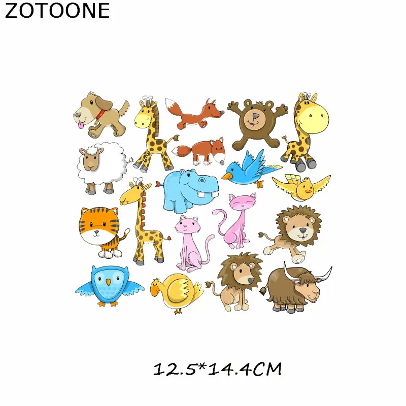 ZOTOONE вырезать мультфильм животных наклейки для железной передачи одежды DIY
