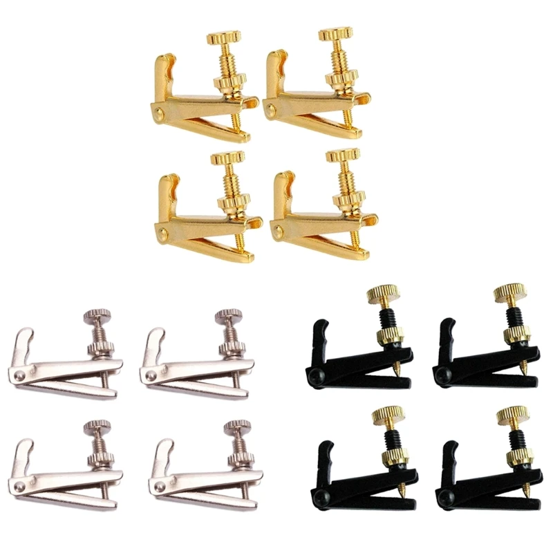 

4 шт. тонкий тюнер для скрипки, детали для скрипки, металлический регулятор для скрипки 3/4-4/4