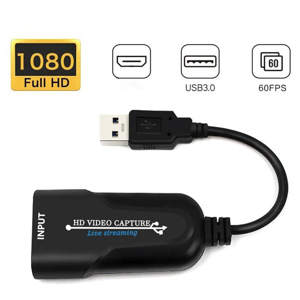 Карта видеозахвата, совместимая с HDMI, USB 3,0, HDMI-совместимая коробка для видеозаписи для PS4, игр, DVD, видеокамеры, HD-камеры