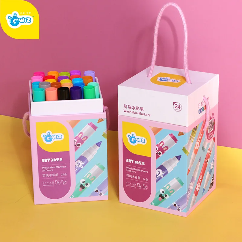 

Children's Painting Set Oil Pastel Kindergarten Students Drawing Crayons 24 Colors Washable Crayons Carton