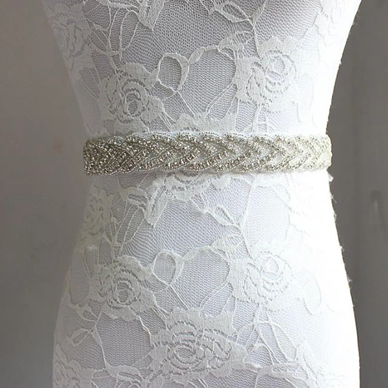 

Women's Belt Wedding Ribbons Bridal Belt Dress Prom Crystal Sashes Evening Party Handmade Rhinestones Waistband