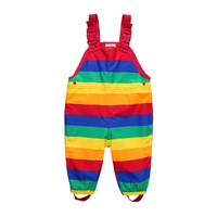 adorable kids rainbow striped clothing pants outdoor waterproof uniform trousers children sports clothing