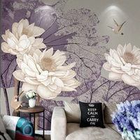 custom 3d wall mural chinese style art light color lotus flower photo wallpaper living room study background wall decor frescoes