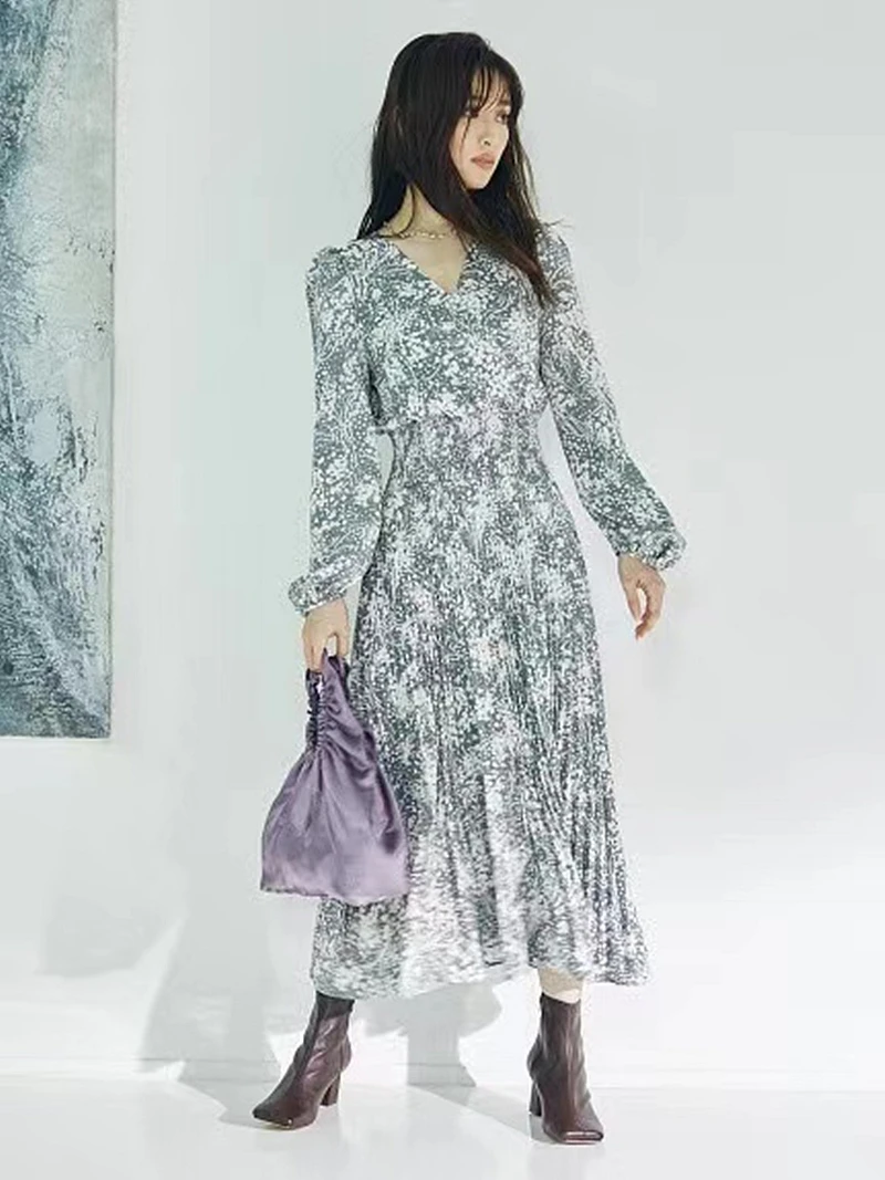 2021 Ранняя весна французский случайный пеньковый жаккард брызг чернил точка