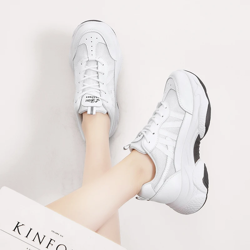 Новинка года женская обувь Ulzzang на платформе спортивная для ходьбы толстой