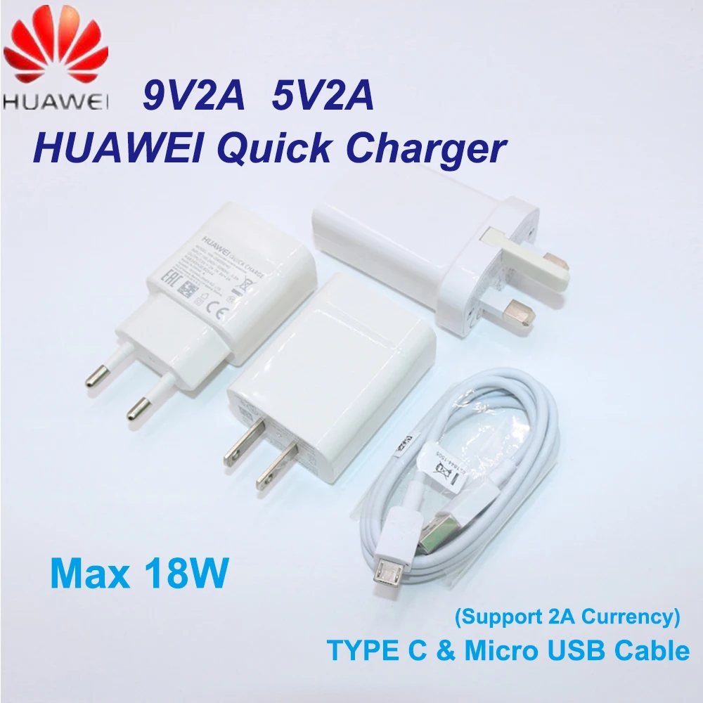 Оригинальное быстрое зарядное устройство huawei EU QC 2 0 адаптер быстрой зарядки usb type
