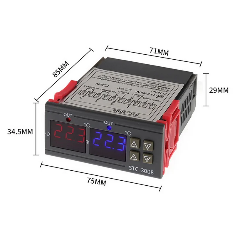 

Digital Temperature Controller Thermostat Thermoregular Incubator With Sensor For Refrigerator Fermenter -3008 12/24/110-220V