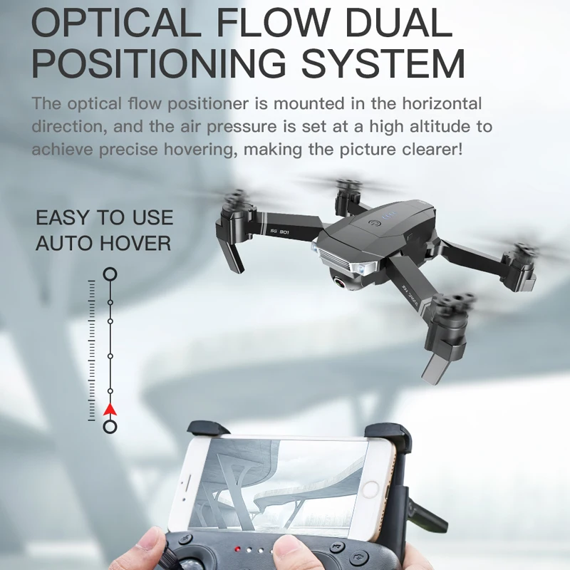SG901 Радиоуправляемый Дрон 4K камера HD 1080P WiFi FPV оптическая камера потока Дрон 18 минут Профессиональный RC Квадрокоптер VS Xs816 S17 SG106