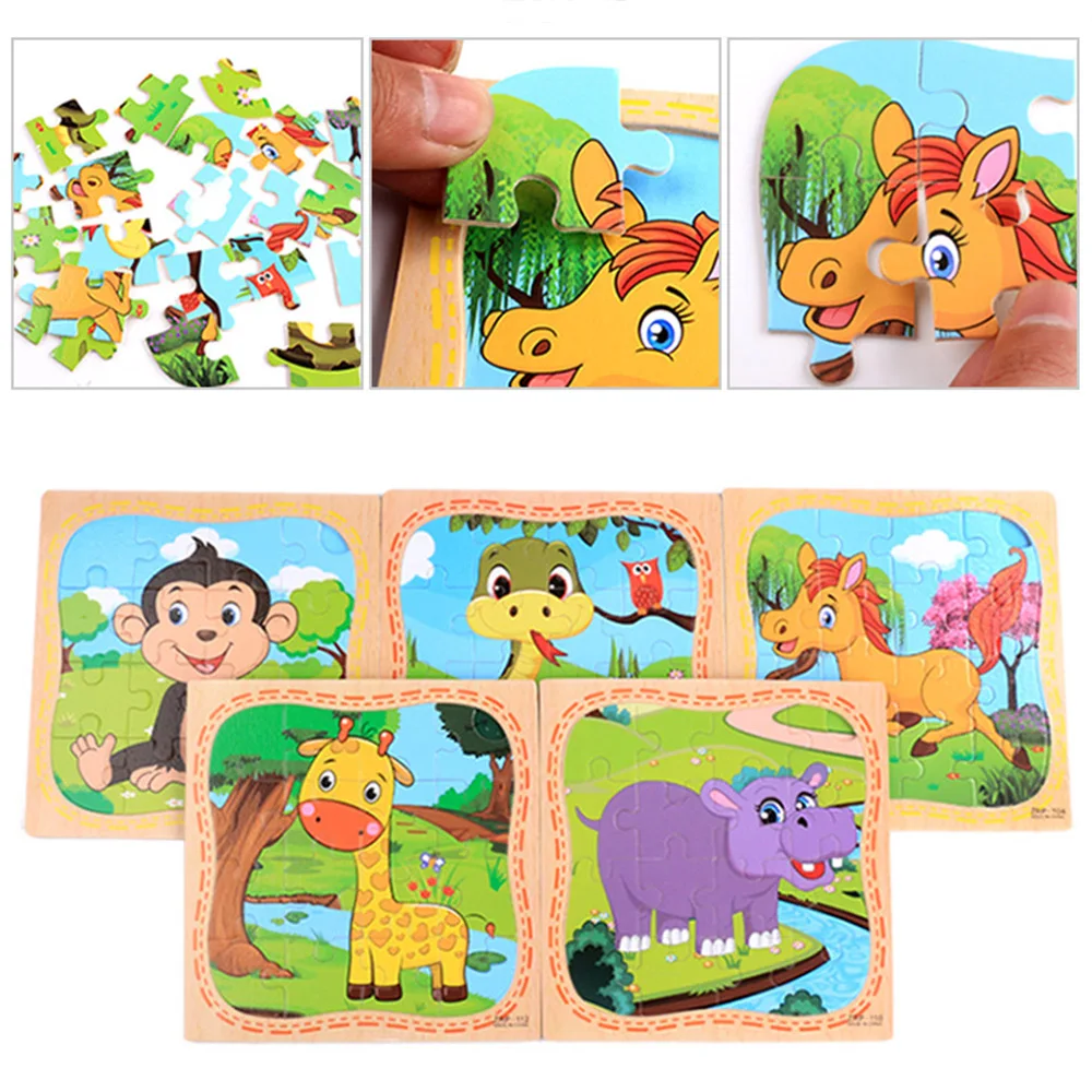 16 шт деревянные головоломки игрушка дети ребенок Обучающие образовательные