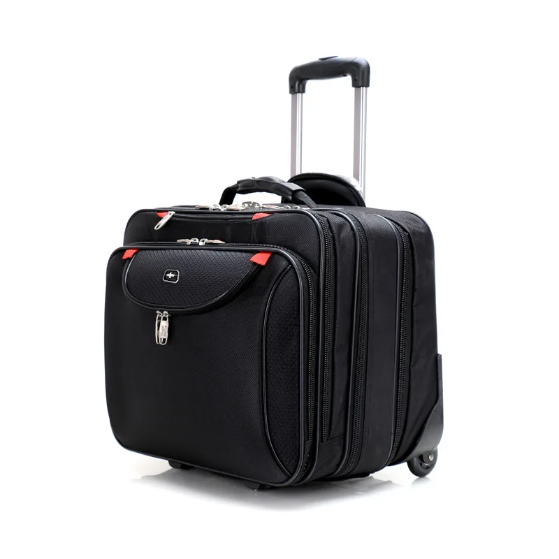 Letrend Business Oxford Rolling Luggage Casters 18 Inch Men Multifunction Carry On Wheels Suitcases Trolley Bag Travel Trunk on - Бизнес-чемодан на колесиках Letrend Oxford с литыми колесами для мужчин, 18 дюймов, многофункциональный, сумка-тележка для пе