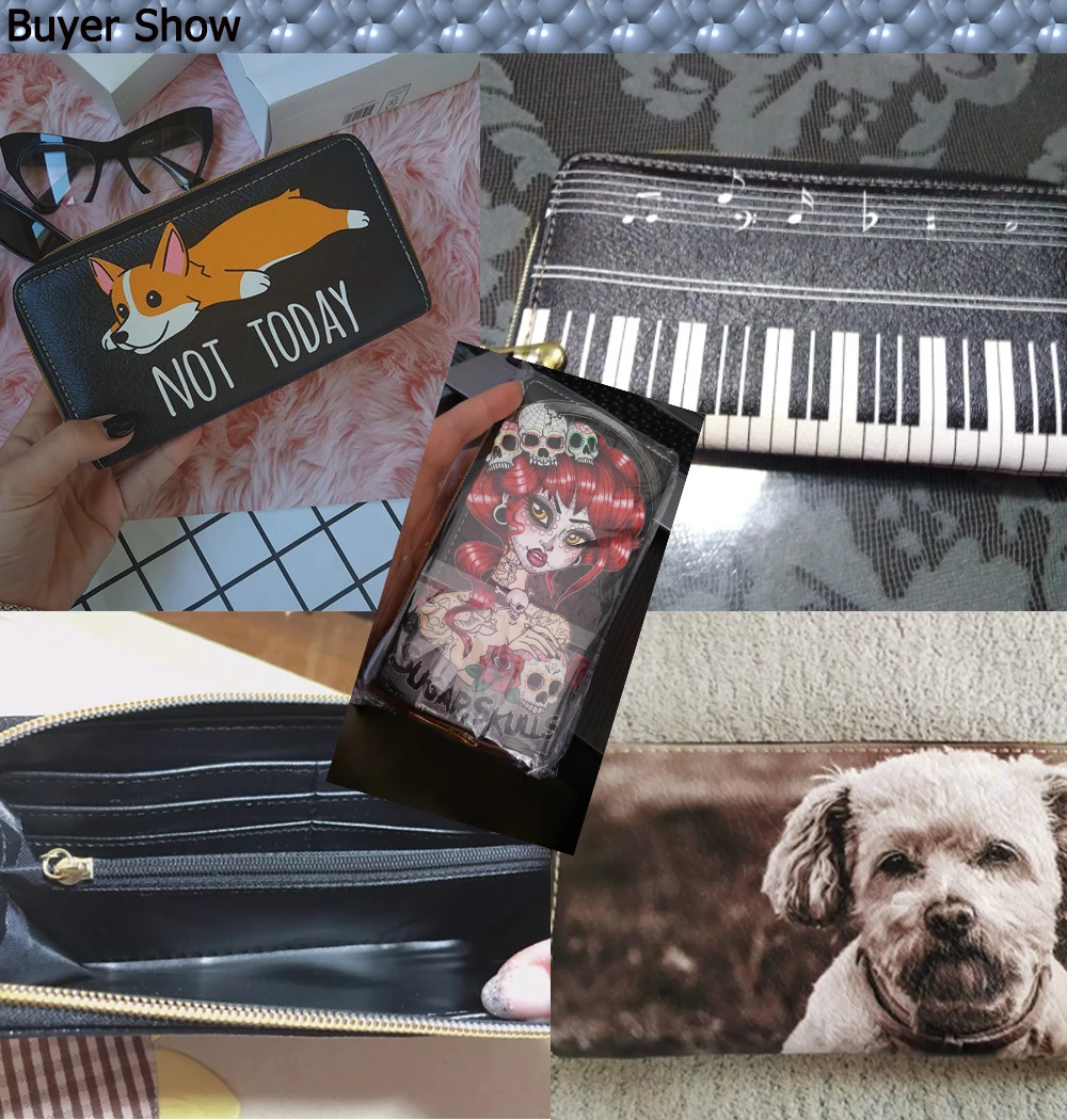 

Twoheartsgirl Female Christmas Panda Print Mens Leather Wallets for Money and Cards Holders Women Clutch Money Bags Customized