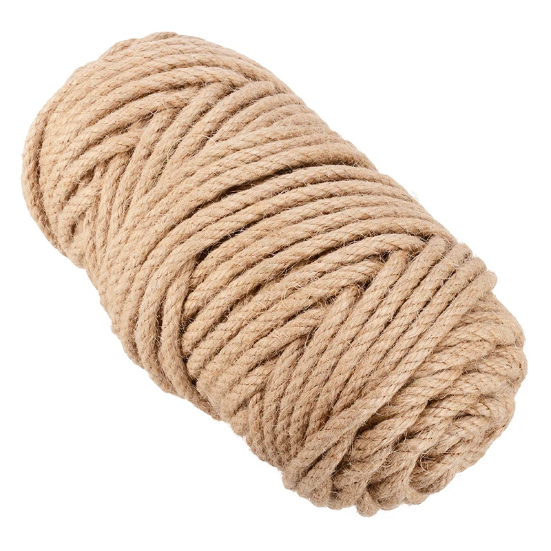 

50M 6mm DIY Cat Scratching Post Natrual Cordage Twisted Sisal Rope Fun Pet Toys For Pet Cat Scratching Post Claw Care Toy