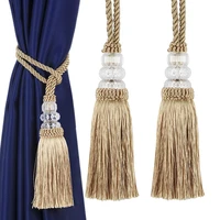2pc new crystal beaded tassel curtain tieback decorative curtain tie home decor cord for curtains buckle rope room accessories