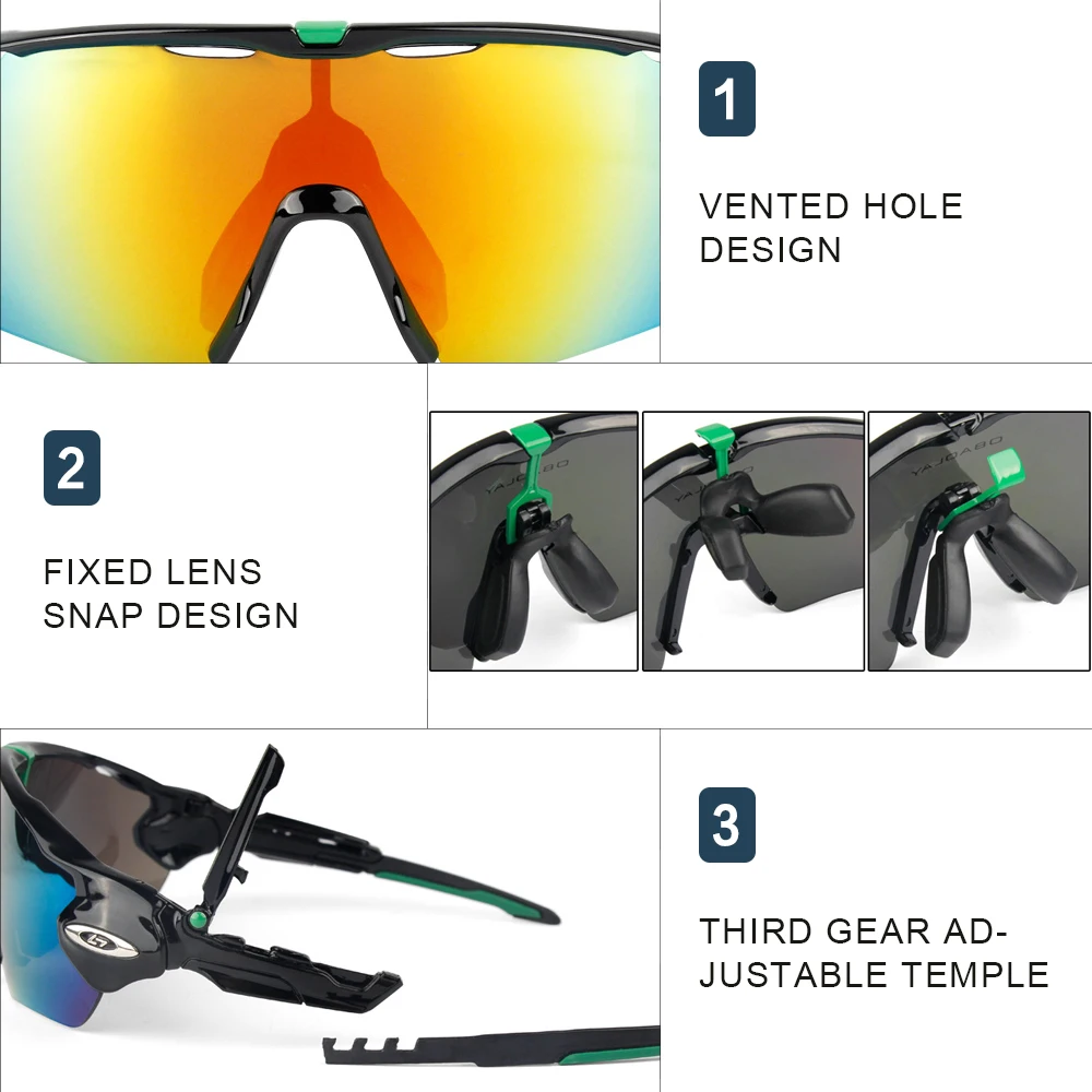 Поляризационные солнцезащитные очки для велоспорта набор спорта на открытом