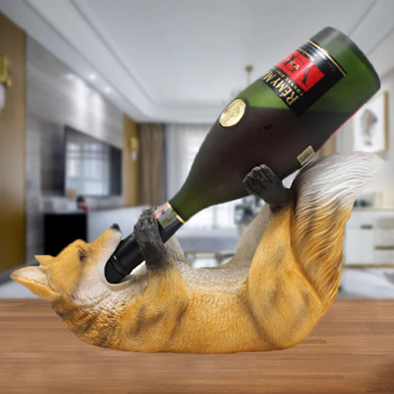 Творческий Смола Волк и держатель для винных бутылок фигурки креативный Винный