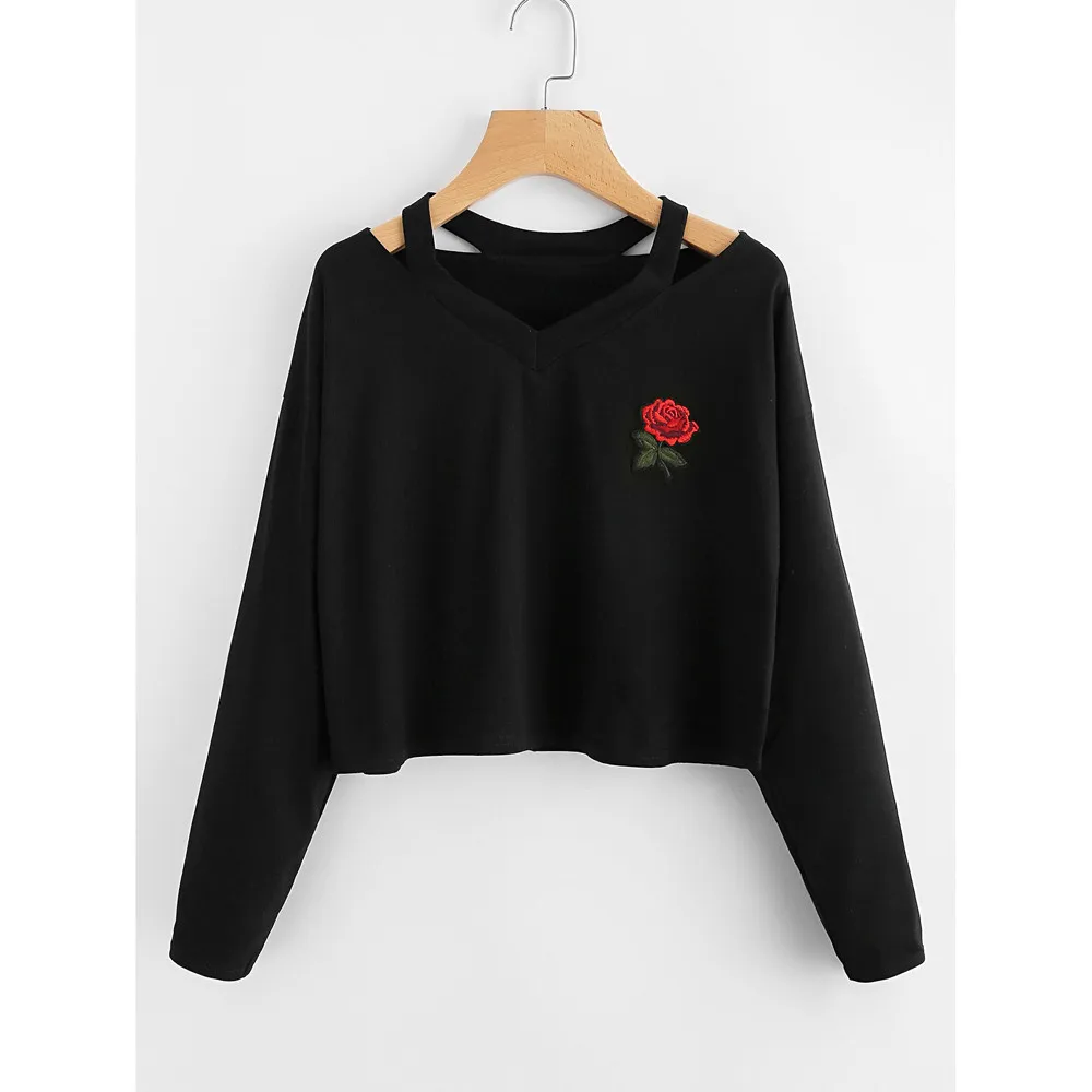 2020 Cropped Feminino Ladies Print Sweatshirt Autumn Crop Tops Jumper Women Long Sleeve Casual Pullovers Winter hoodies | Женская одежда